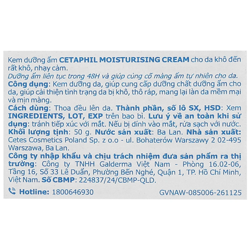 Kem dưỡng ẩm Cetaphil Moisturising làm mềm da tuýp 50g - 9